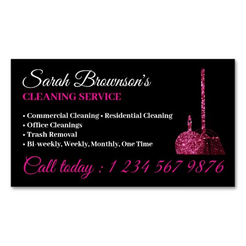 Cleaning Service Janitorial supply sparkle glitter Business Card Magnet