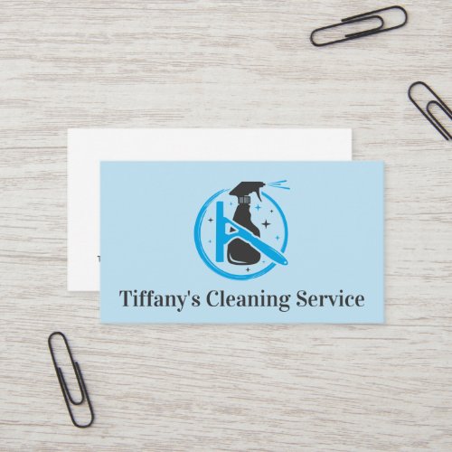 Cleaning Service Logo  Spray and Squeegee Business Card