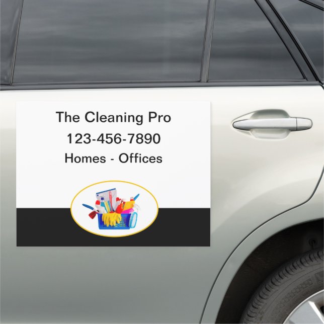 Cleaning Service Logo Template Budget Car Magnet (In Situ)