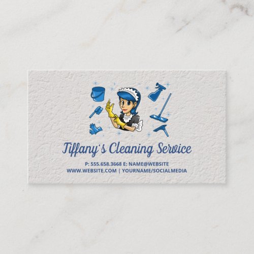 Cleaning Service  Maid Cleaner Logo Business Card