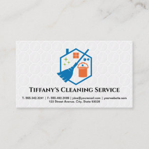 Cleaning Service Maid Cleaner Supplies Tile Business Card