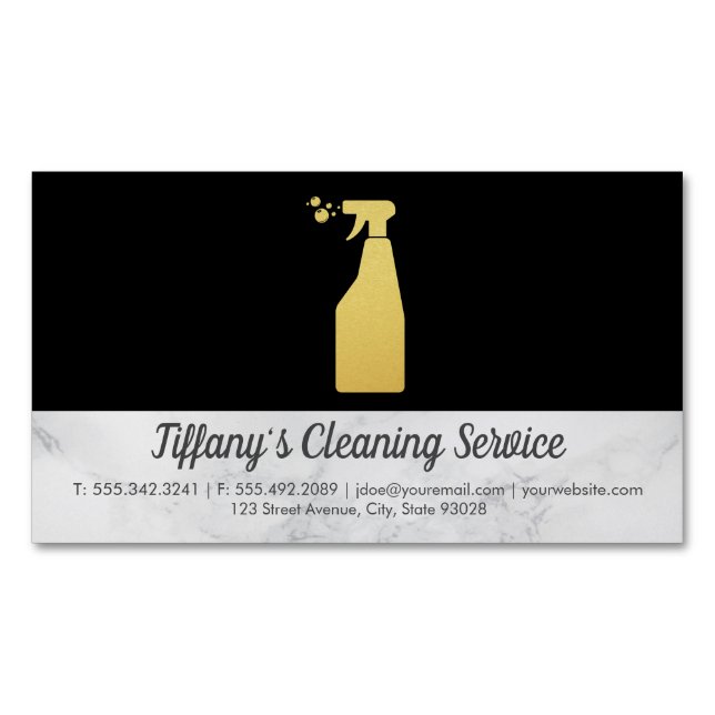 Cleaning Service | Maid Cleaning Spray Business Card Magnet (Front)