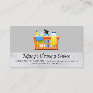 Cleaning Service   Maid Cleaning Supplies Business Card