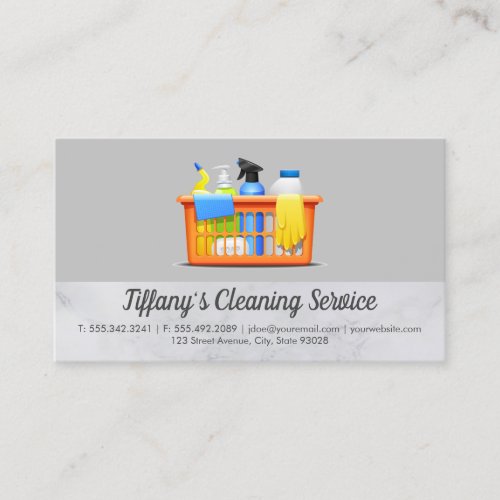 Cleaning Service  Maid Cleaning Supplies Business Card