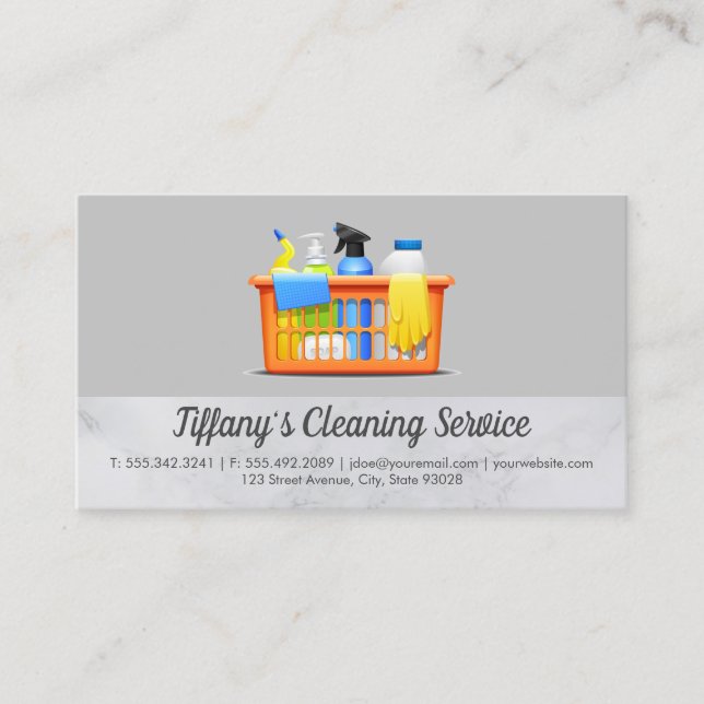Cleaning Service | Maid Cleaning Supplies Business Card (Front)