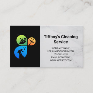 Cleaning Service   Maid Cleaning Supplies Logo Business Card