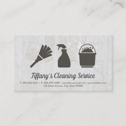 Cleaning Service  Maid Cleaning Supplies  Marble Business Card