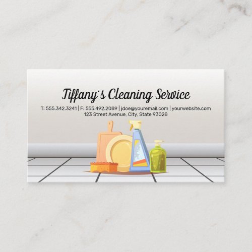 Cleaning Service  Maid Cleaning Supplies Tiles Business Card