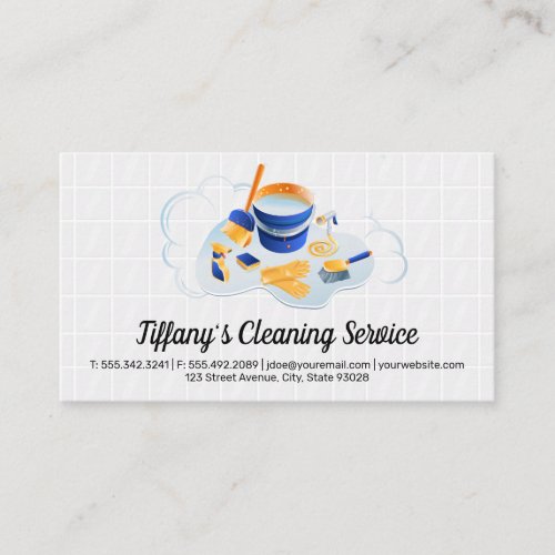 Cleaning Service  Maid Cleaning Supplies Tiles Business Card