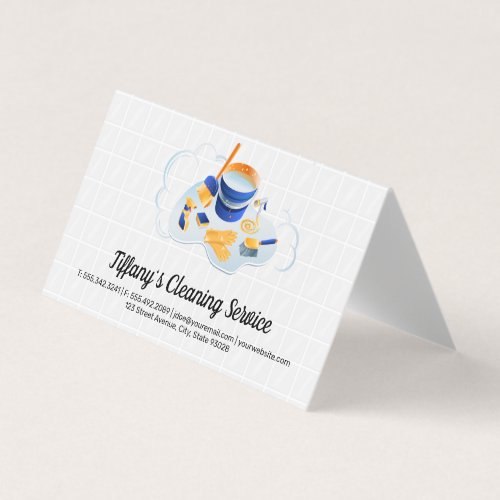 Cleaning Service  Maid Cleaning Supplies Tiles Business Card