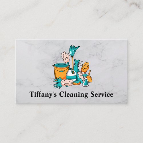 Cleaning Service  Maid Cleaning Tools Business Card
