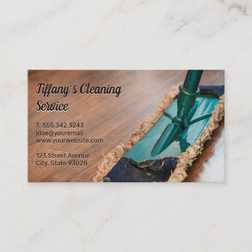 Cleaning Service  Maid  Duster Mop Business Card