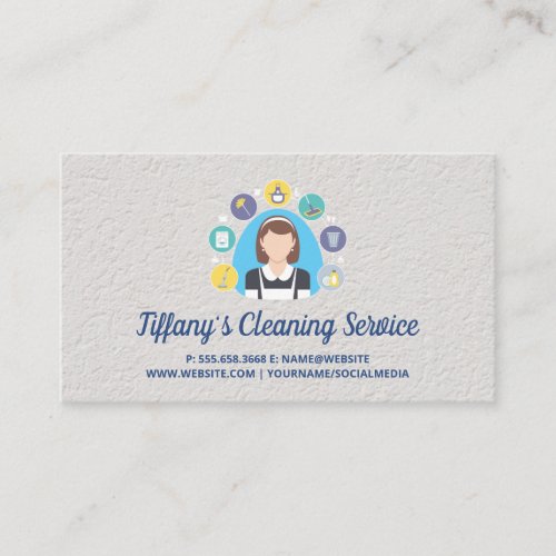 Cleaning Service  Maid  House Deep Clean Business Card
