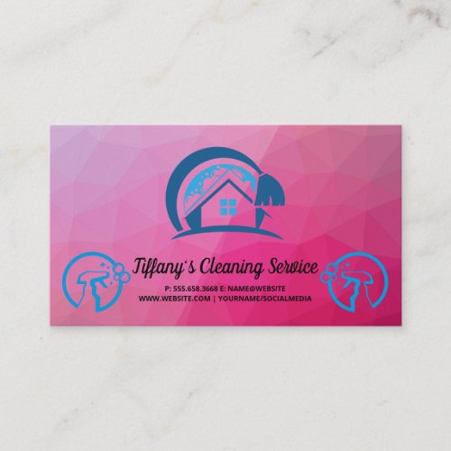 Cleaning Service  Maid  House Logo Business Card