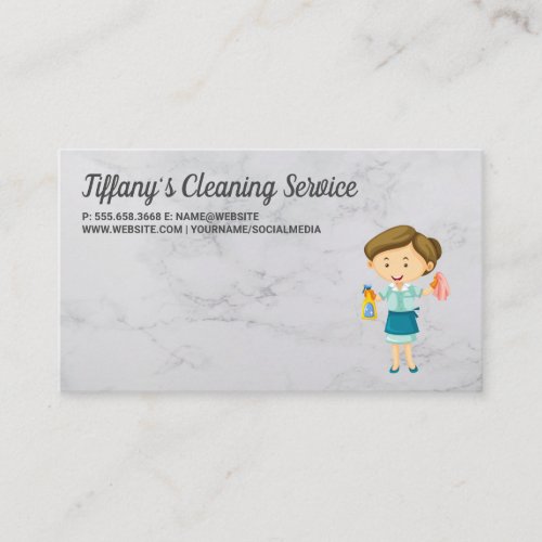 Cleaning Service  Maid Icon Business Card
