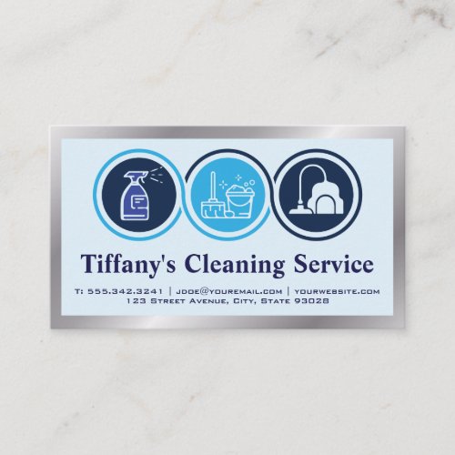Cleaning Service  Maid Icons Business Card