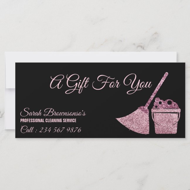 Cleaning Service Maid Janitorial Gift Certificate