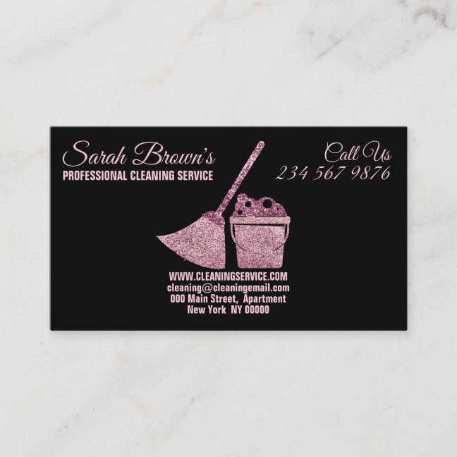 Cleaning Service Maid Janitorial note Business Card