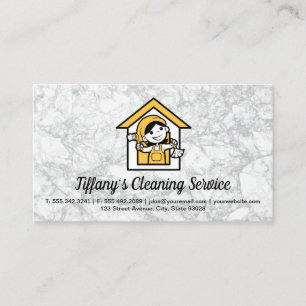 Cleaning Service Maid Logo Business Card