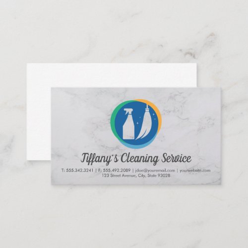Cleaning Service  Maid Logo  Marble Business Card