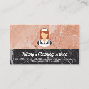 Cleaning Service   Maid Marble Color Block Business Card