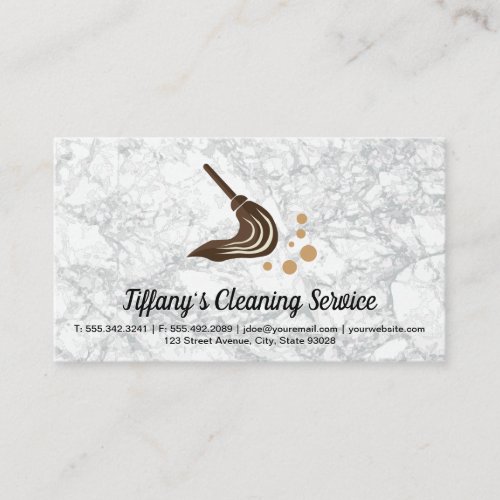 Cleaning Service  Maid  Mop and Bubbles Business Card