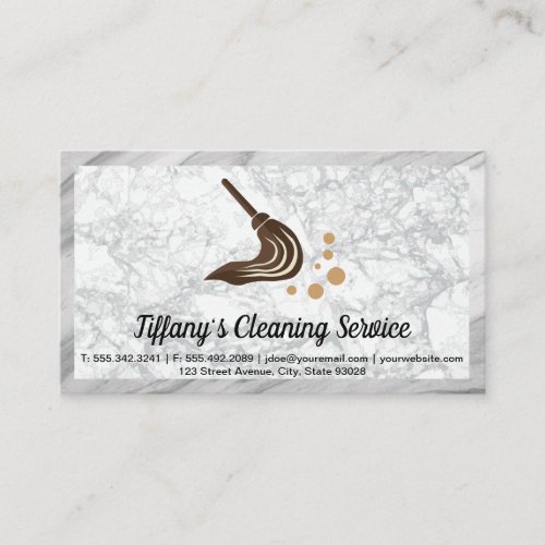 Cleaning Service  Maid  Mop Soap Bubbles Business Card