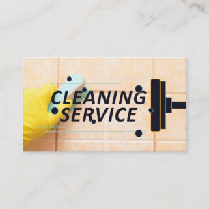 Cleaning Service   Maid Scrubbing Tiles Business Card