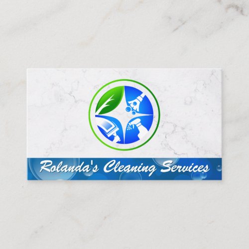 Cleaning Service  Maid Service Icon Bubbles Business Card