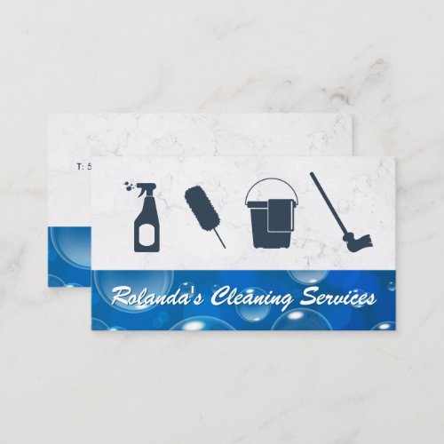 Cleaning Service  Maid Service  Soap Bubbles Business Card