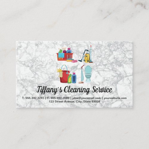 Cleaning Service  Maid Supplies Tools Business Card