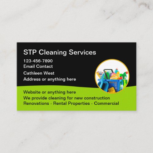 Cleaning Service Modern Business Cards