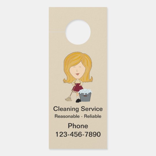 Cleaning Service Neighborhood Advertising Door Hanger Zazzle Com