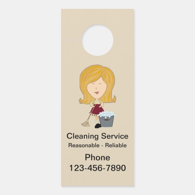 Cleaning Service Neighborhood Advertising Door Hanger (Front)