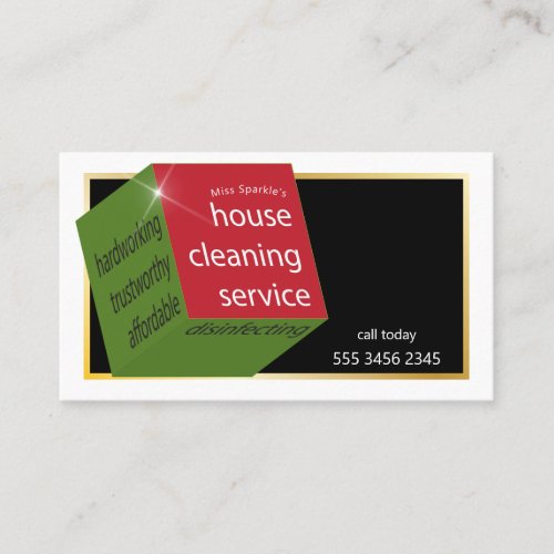 Cleaning Service New Tech Amazing Geometric Cube  Business Card