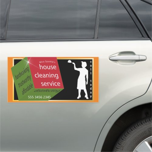 Cleaning Service New Tech Amazing Geometric Cube  Car Magnet