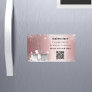 Cleaning service pink silver glitter dust QR code Business Card Magnet