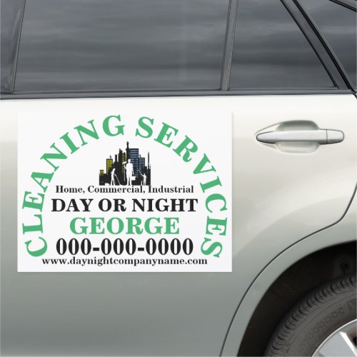 Cleaning service professional DIY logo buildings Car Magnet