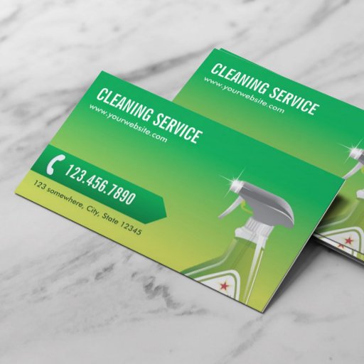 Customizable Professional Green Cleaning Service Business Card