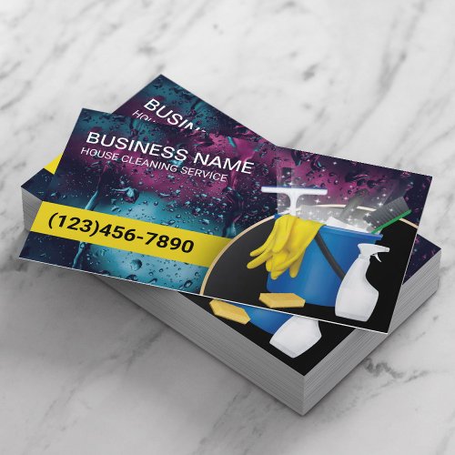 Cleaning Service Professional Housekeeping  Business Card