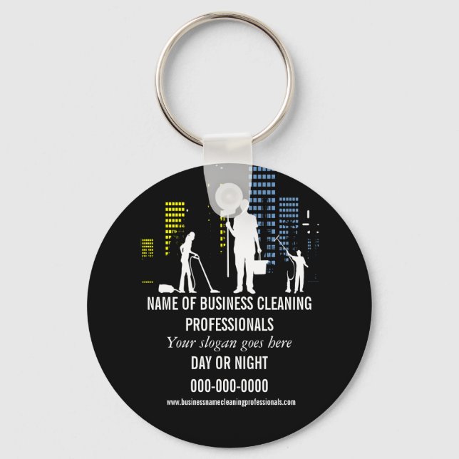 Cleaning Service professional PERSONALIZE Keychain (Front)