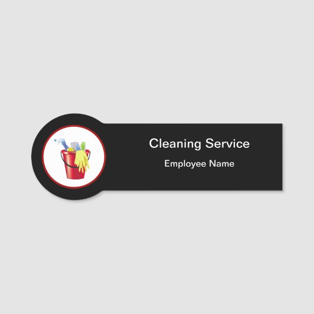 Cleaning Service Professional Staff Name Tags (Front)