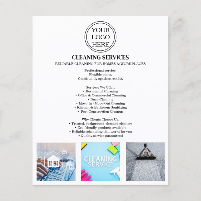 Cleaning Service Promo Flyer | Template (Front)
