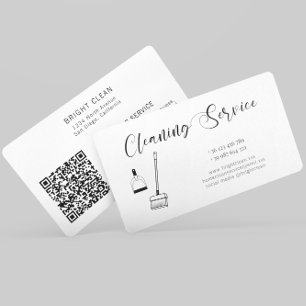 Cleaning Service QR Code Business Card