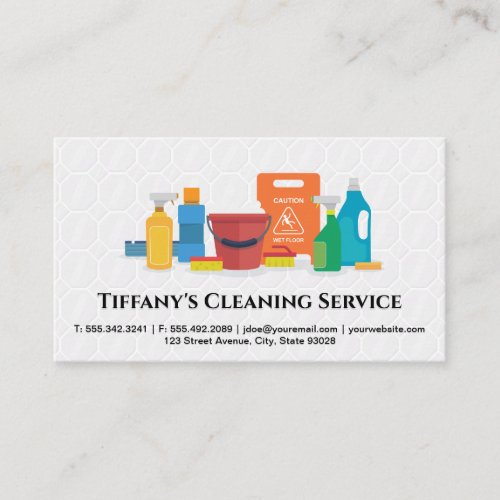 Cleaning Service  Sanitizing Supplies  Tiles Business Card