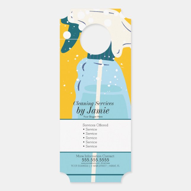 Cleaning Service Spray Bottle Business  Door Hanger (Front)