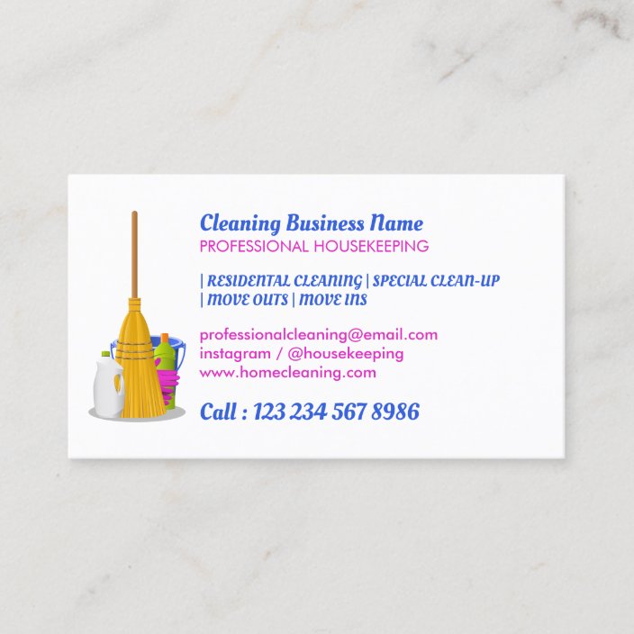 Cleaning Service Standard Business Card | Zazzle.com