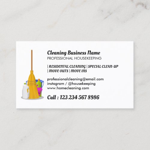 Cleaning Service Standard Janitorial Business Card