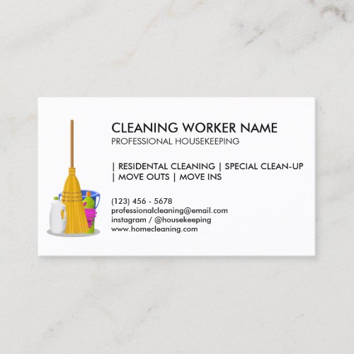 Cleaning Service Standard simple Business Card