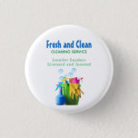 Cleaning Service Supplies Bucket Housekeeping Button at Zazzle